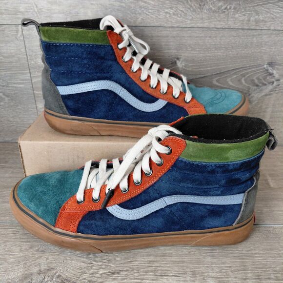 Vans Sneakers Sk8-Hi Top MTE Men 10.5 Midevil Blue Suede Color Block Retro Skate - Picture 1 of 12